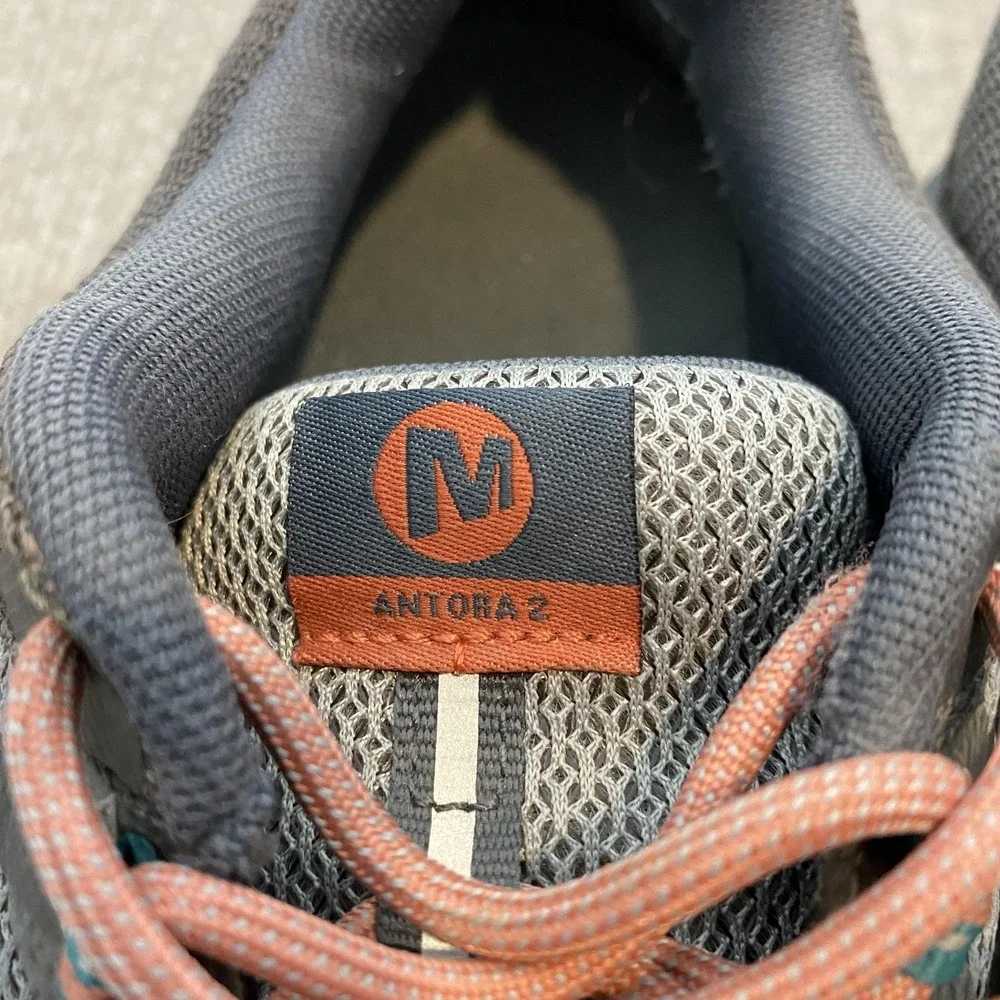 Merrell Antora 2 Shoes Womens Size 8 Gray Mesh Trail Vibram Cushioned Sneakers